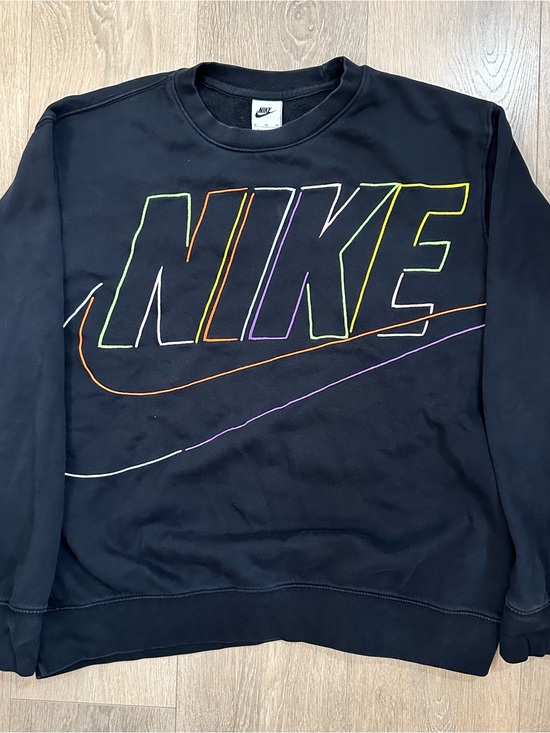 Nike Other - Rare Men’s Nike Black Crewneck Sweatshirt with Neon Outline Logo size XL